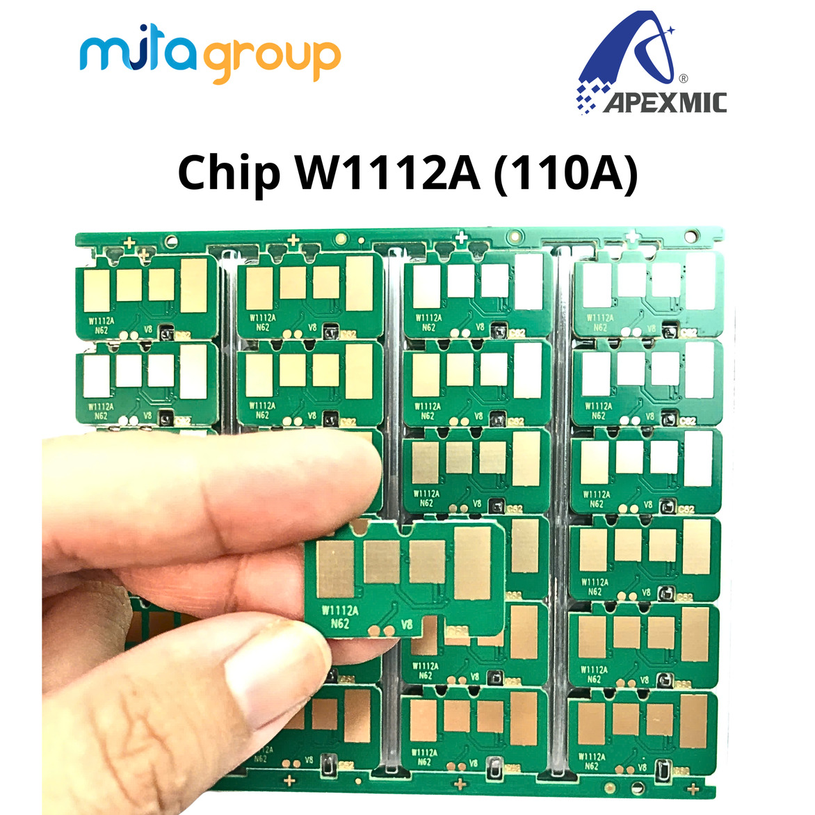 Chip_W1112A_110A Chip mực W1112A (110A) tương thích HP 108A, 108W, 136A, 136W, 138FNW, 139FNW. Reset mực nhanh, hoạt động ổn định, dễ lắp đặt, giúp tiết kiệm chi phí in ấn hiệu quả.