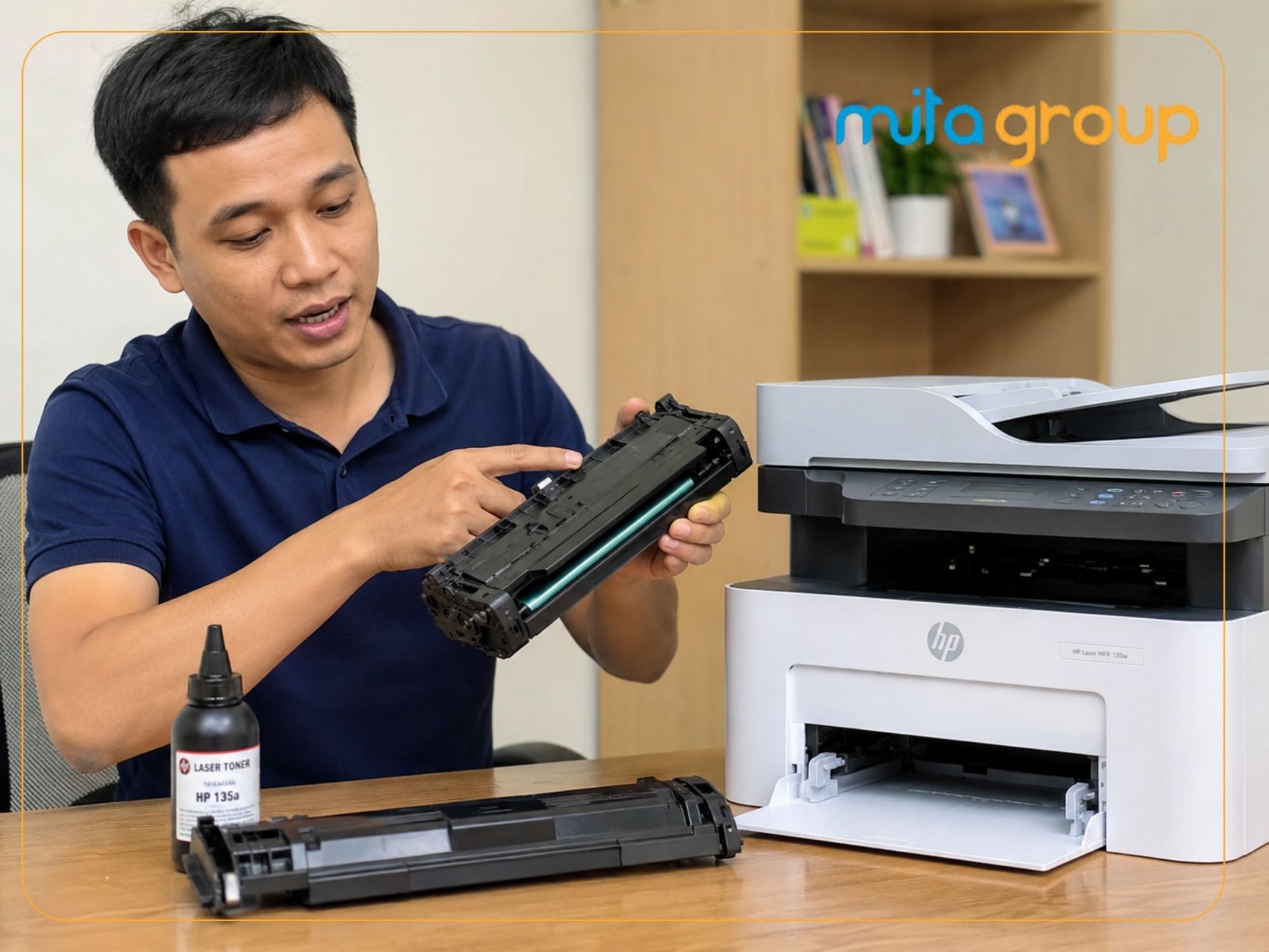Hướng dẫn thay mực máy in HP Laser MFP 135W chi tiết từ A–Z