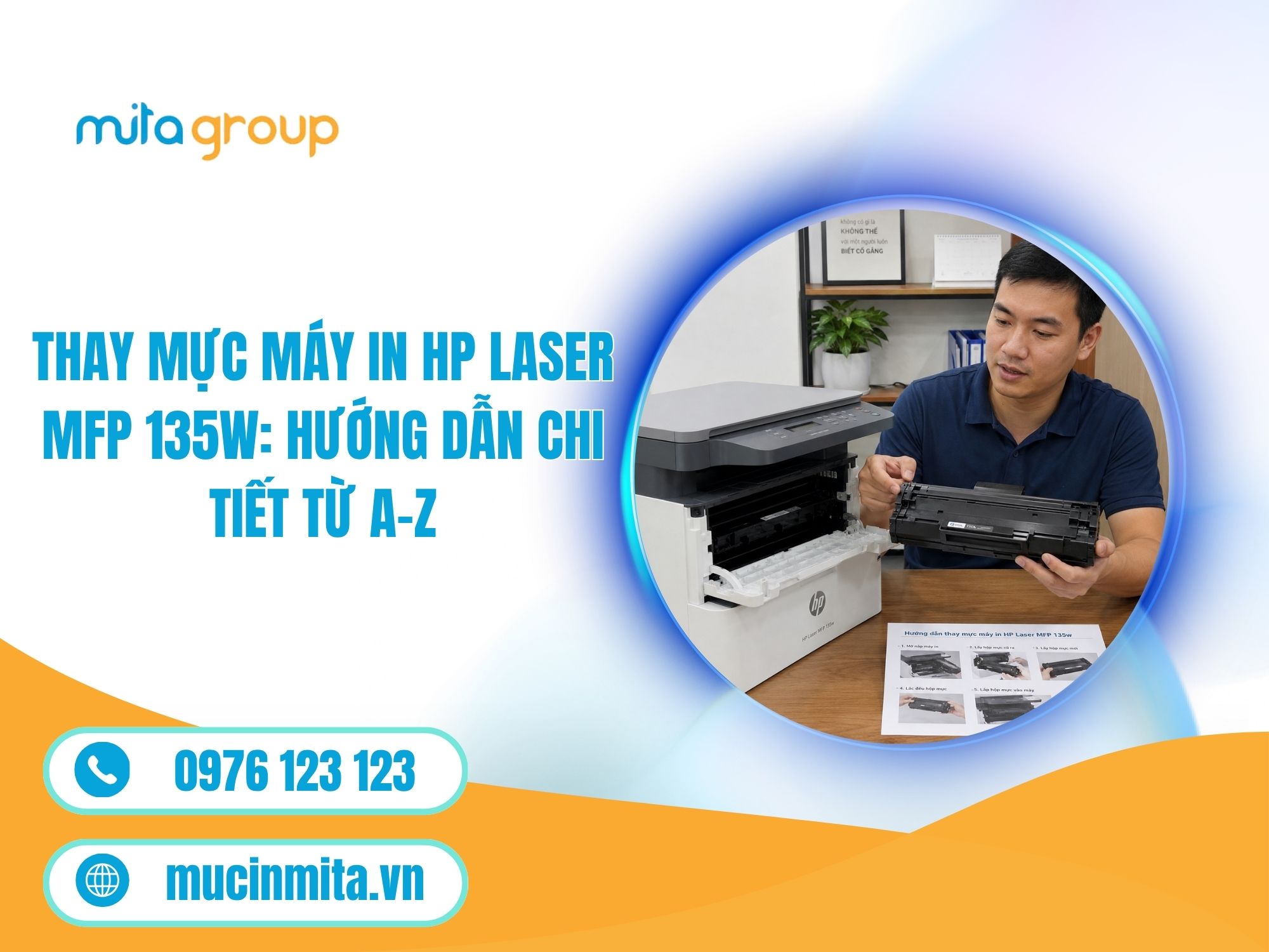Thay Mực Máy In HP Laser MFP 135W: Hướng Dẫn Chi Tiết Từ A–Z