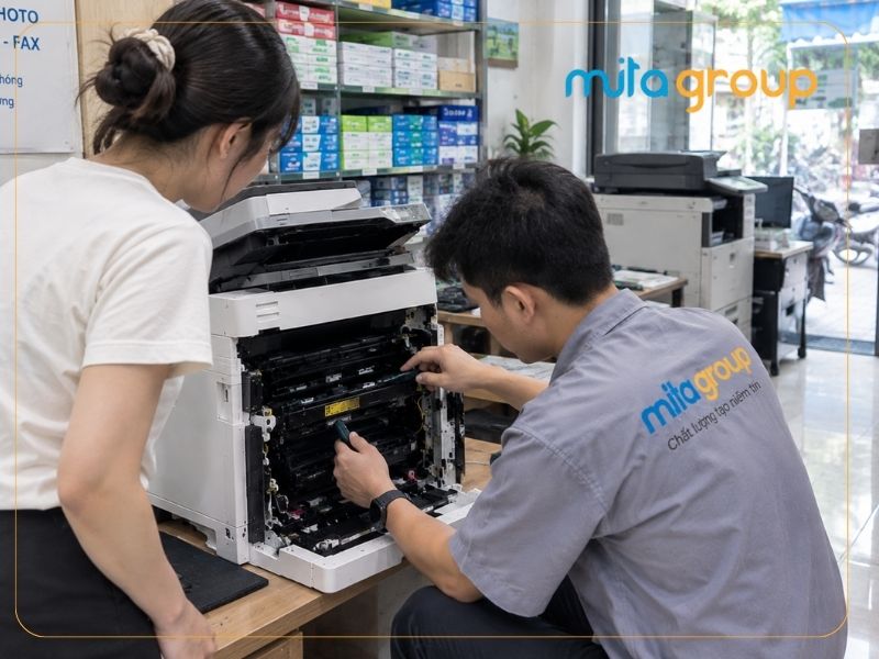 Quy trình Mitagroup kiểm tra và tư vấn xử lý máy in