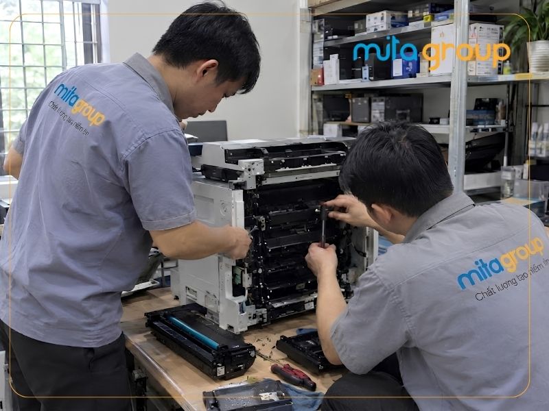 Các bước tiếp nhận và xử lý máy in tại Mitagroup