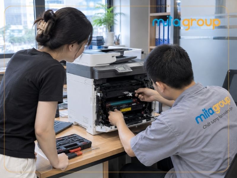 Các bước MitaGroup kiểm tra và xử lý máy in