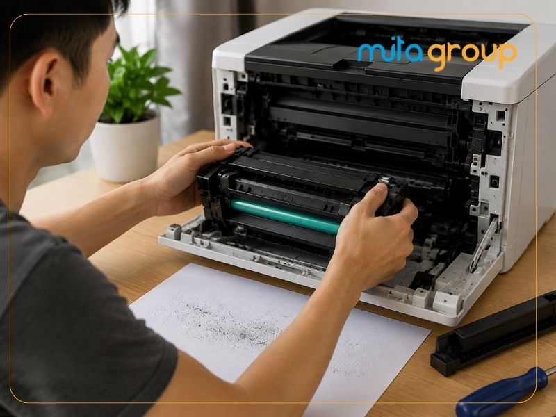 6 nguyên nhân máy in bị chấm đen thường gặp