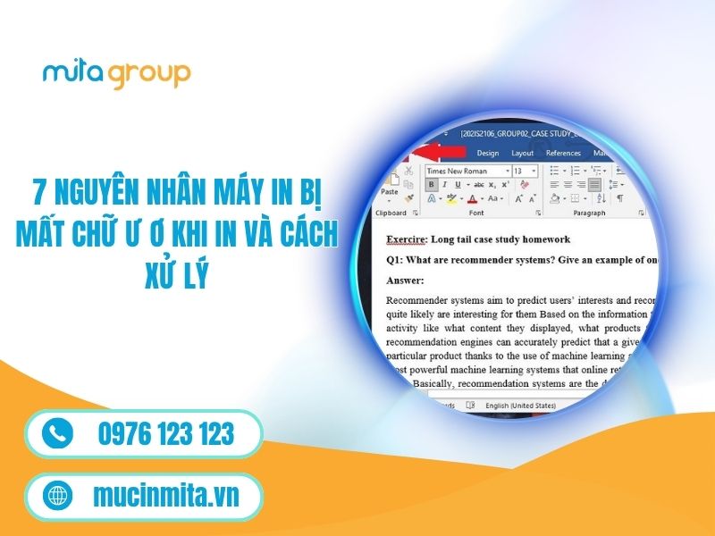 7 Nguyên Nhân Máy In Bị Mất Chữ Ư Ơ Khi In Và Cách Xử Lý