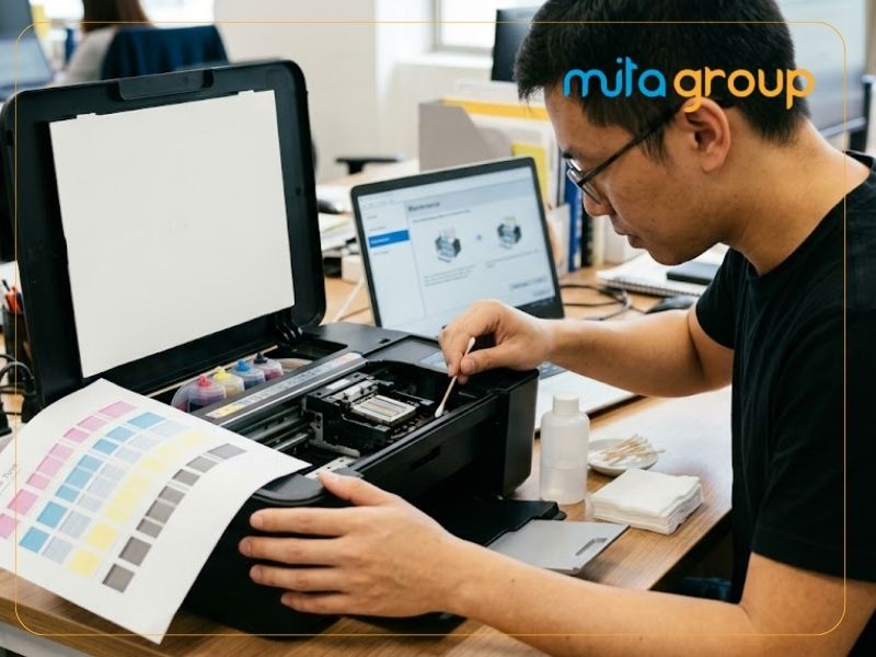 4 bước xử lý lỗi máy in bị tắc đầu phun đơn giản, hiệu quả tại chỗ