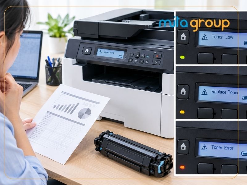Giải mã các thông báo phổ biến liên quan đến toner trên máy in