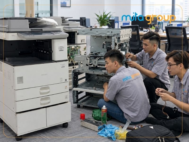 Quá trình Mitagroup hỗ trợ xử lý sự cố máy in