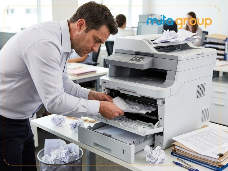 Dấu hiệu nhận biết máy in Brother đang bị kẹt giấy liên tục