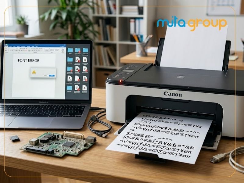 Dấu hiệu nhận biết máy in bị lỗi font chữ