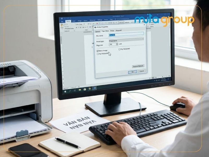 Các bước sửa nhanh lỗi máy in bị ngược chữ trên máy tính